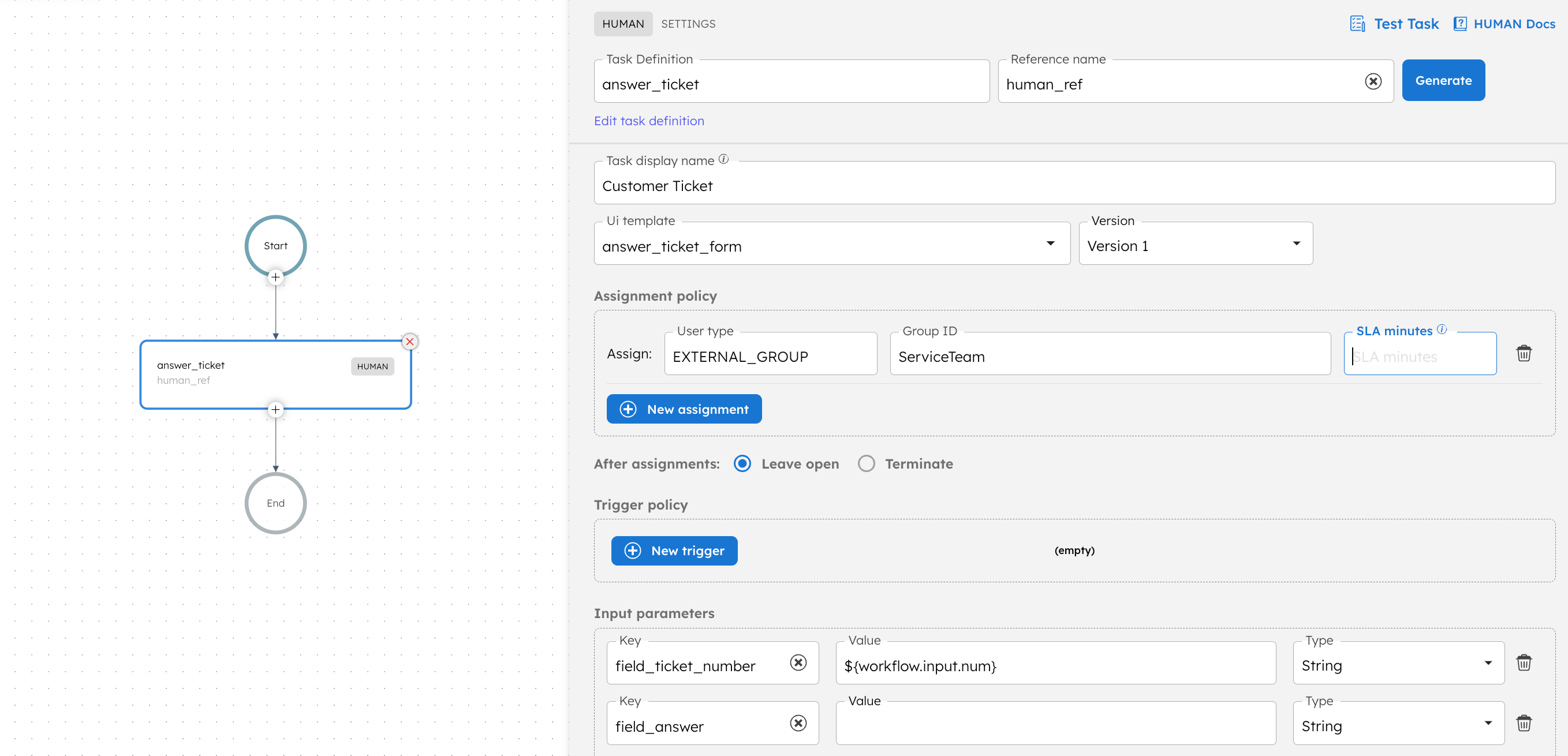 Screenshot of Human Task in Orkes Platform