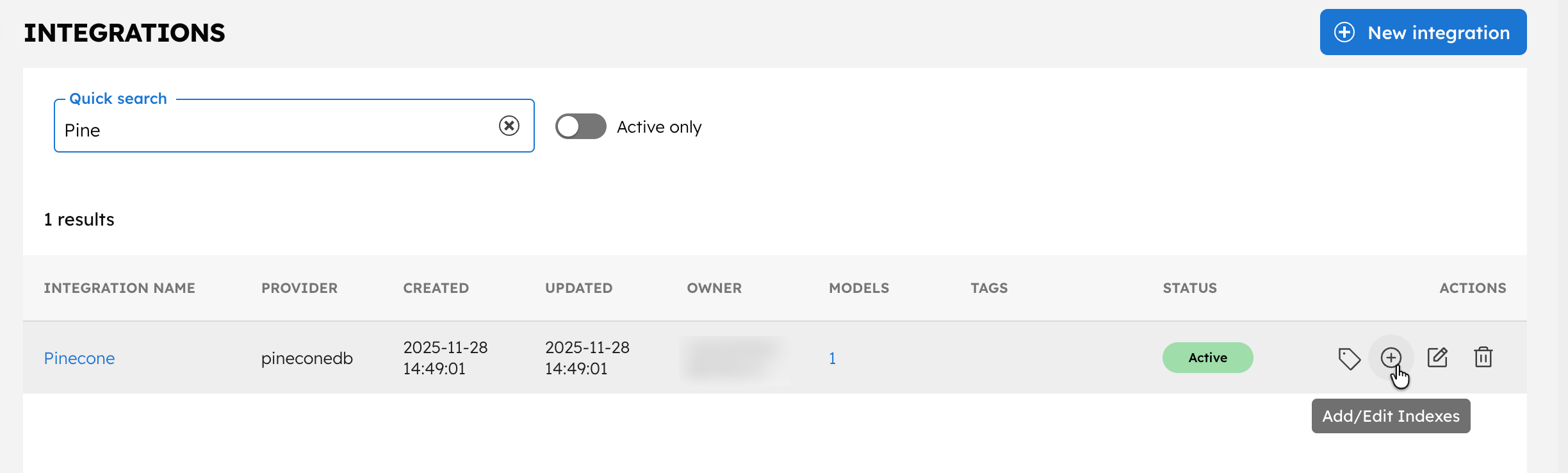 Adding Pinecone index in Conductor