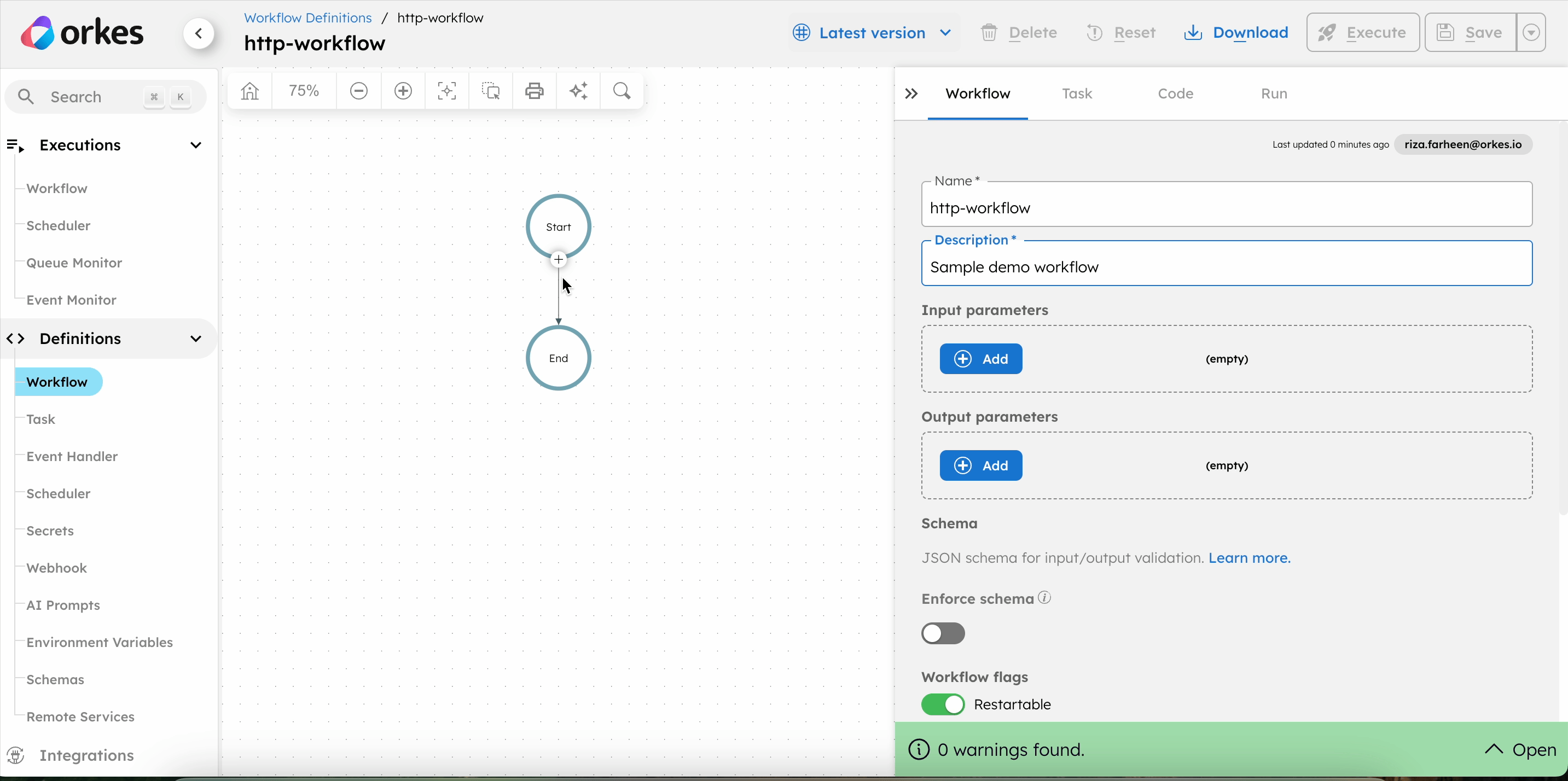 Adding the registered service to an HTTP task