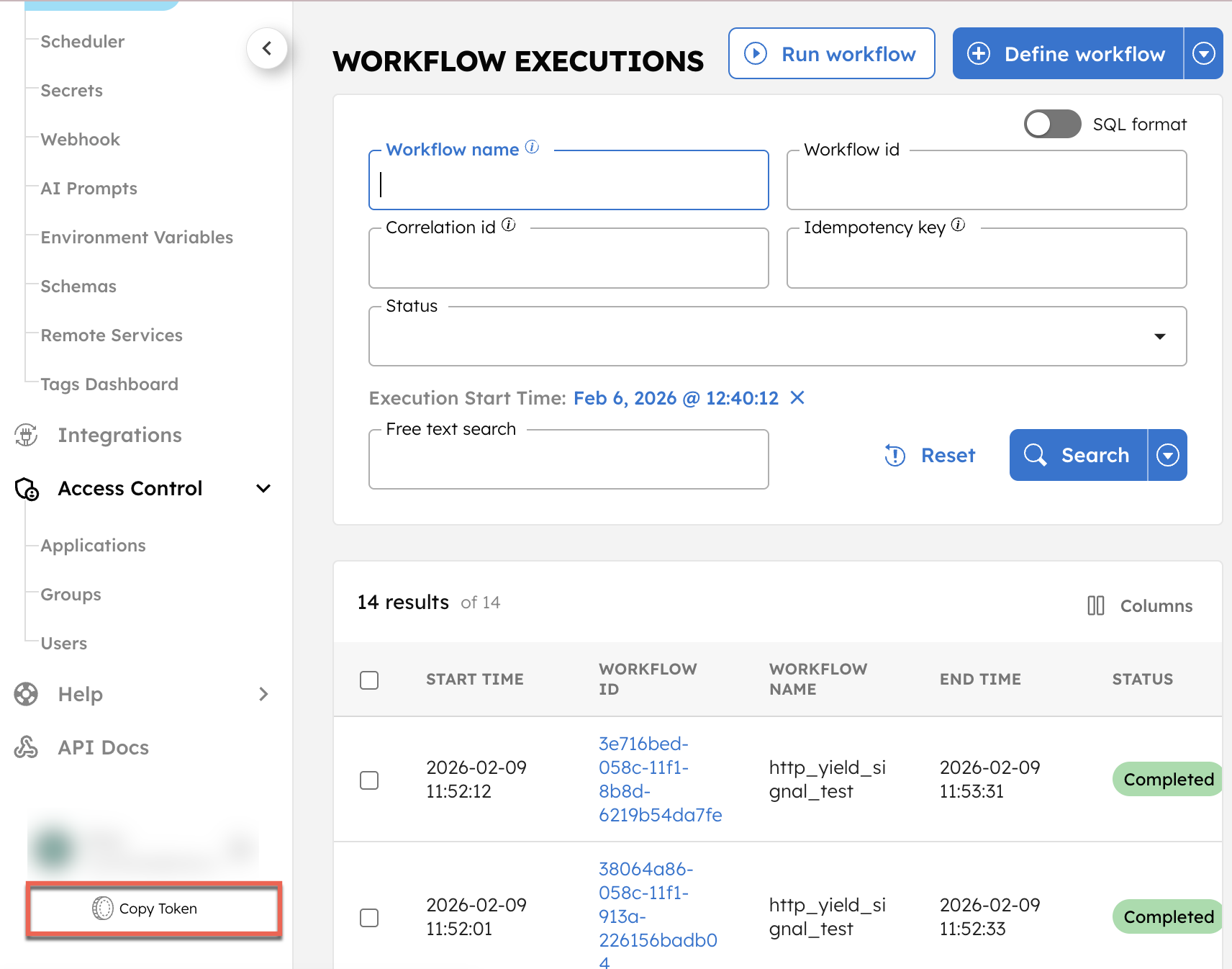 Copying user-based token in Orkes Conductor