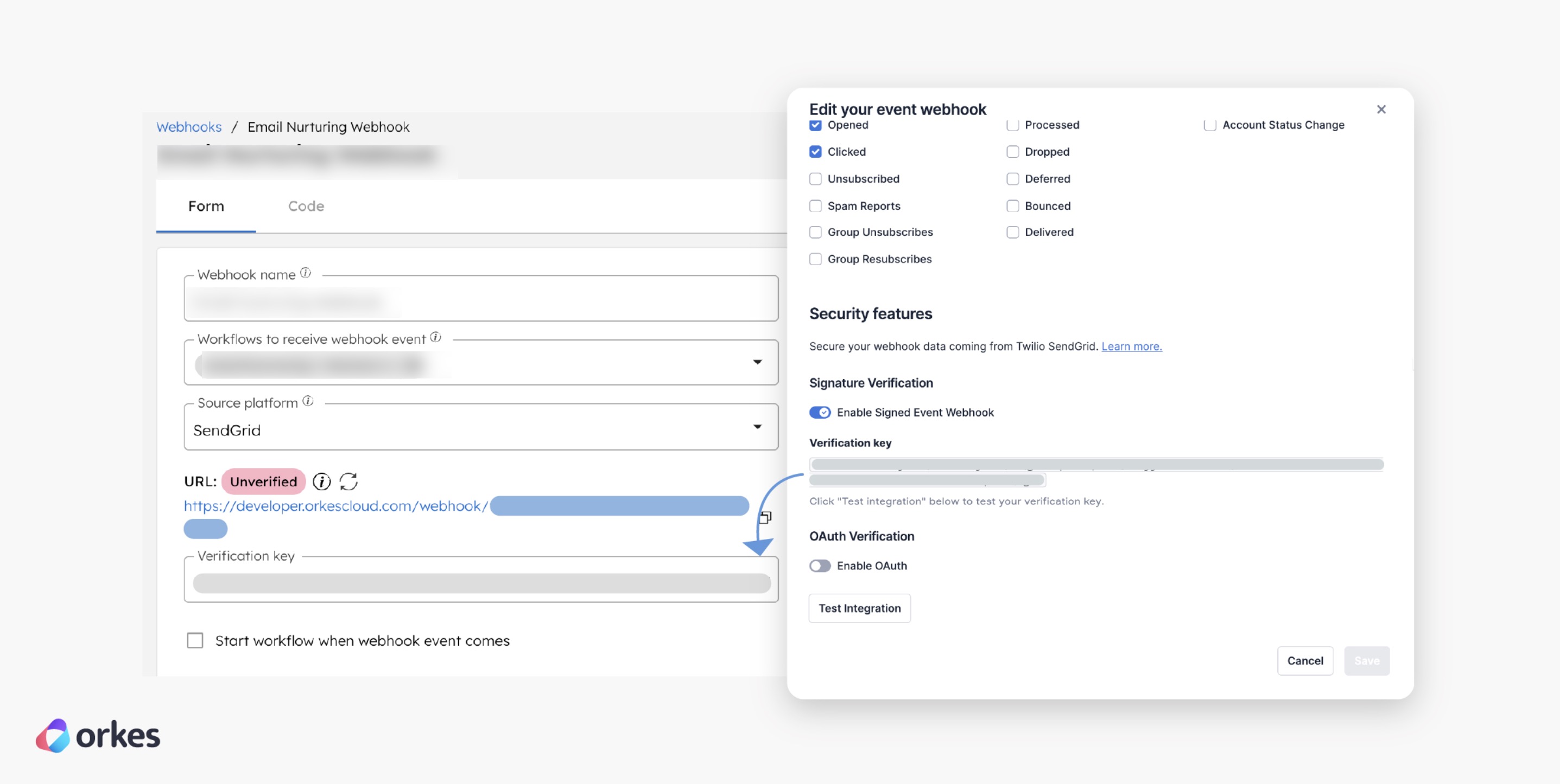 Copying verification key to SendGrid