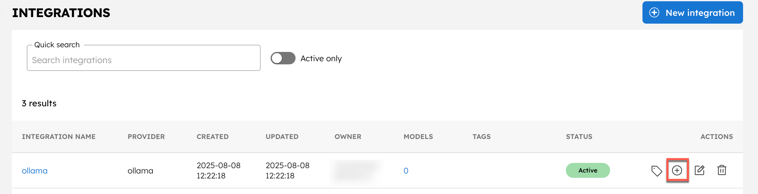 Create new model for Ollama Integration