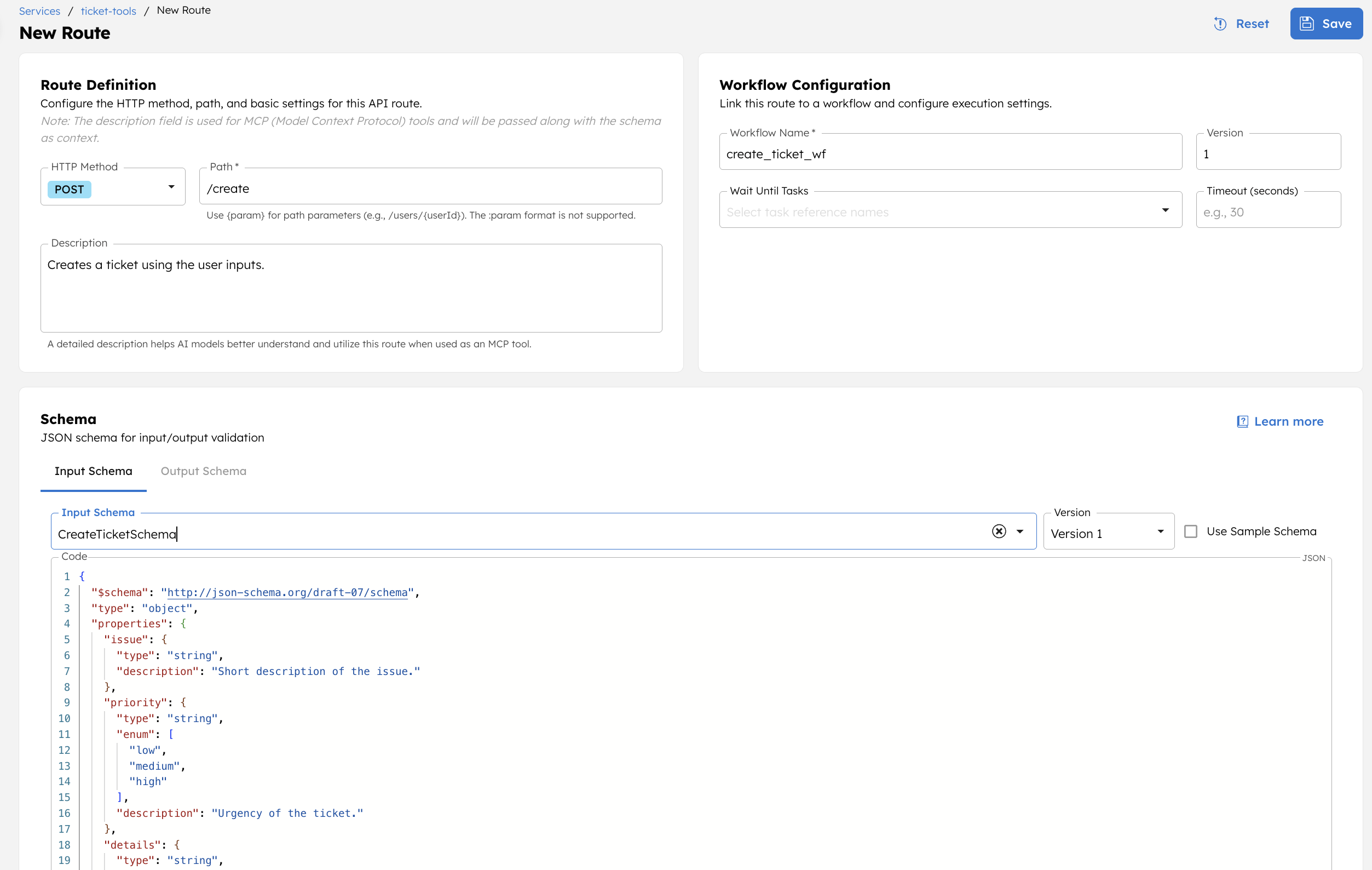 Creating ticket route