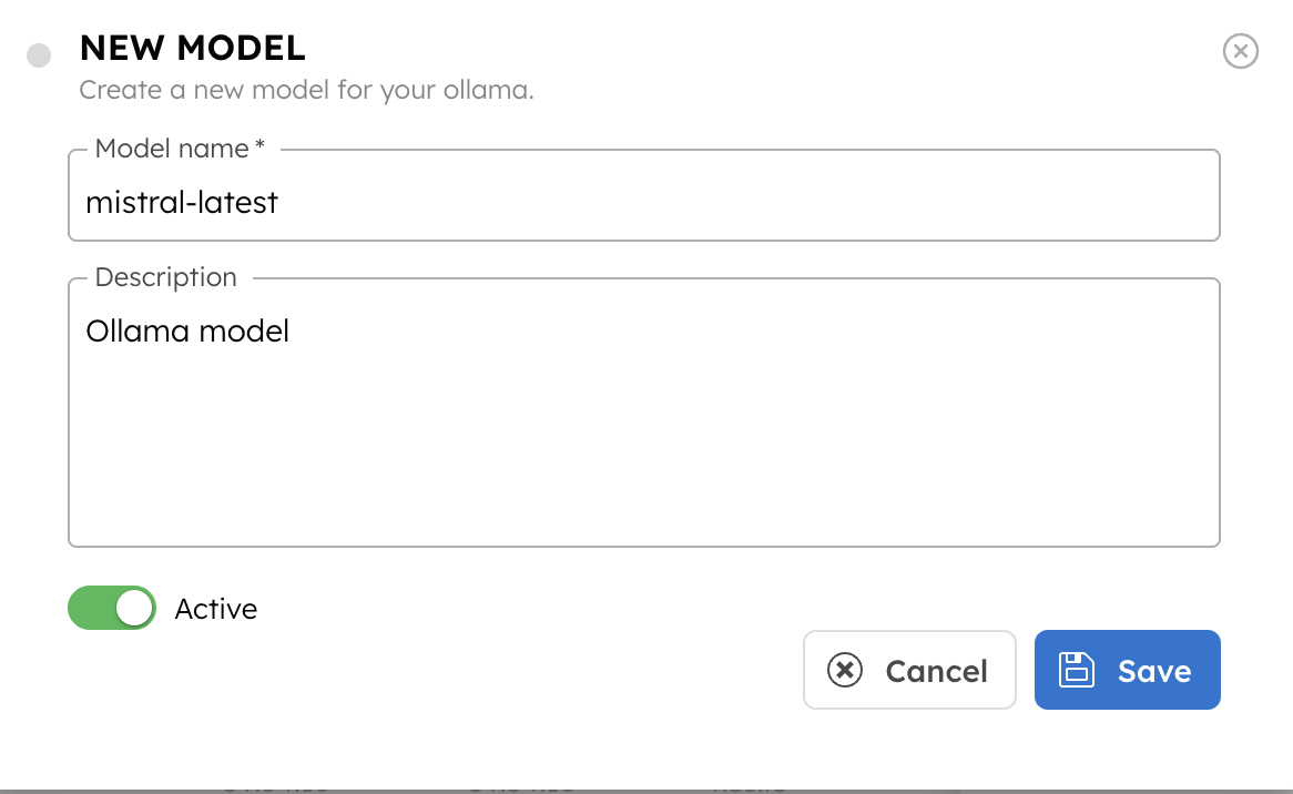Creating new model for Ollama Integration