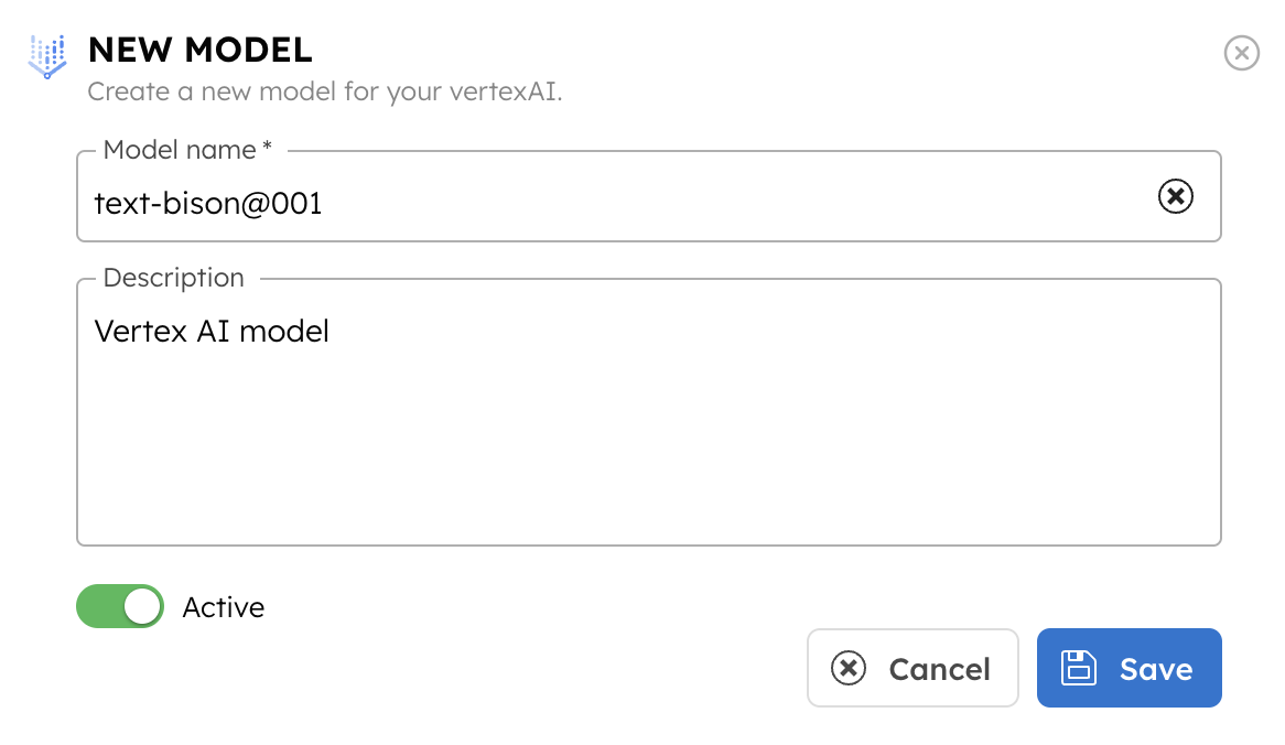 Creating new model for Vertex AI Integration