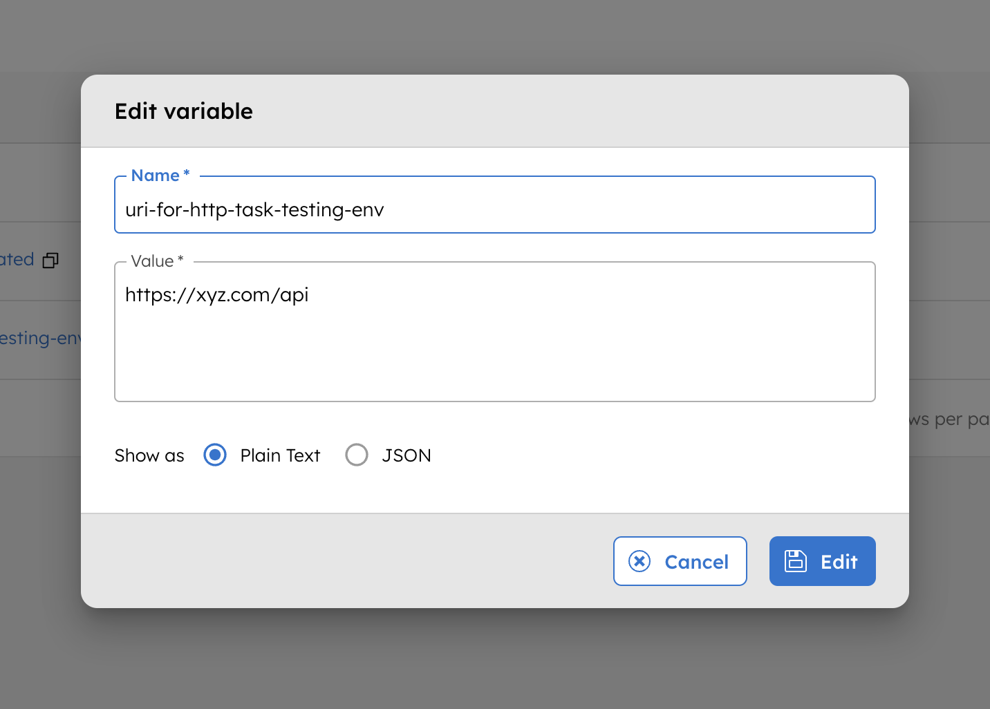 Editing an environment variable in Orkes Conductor