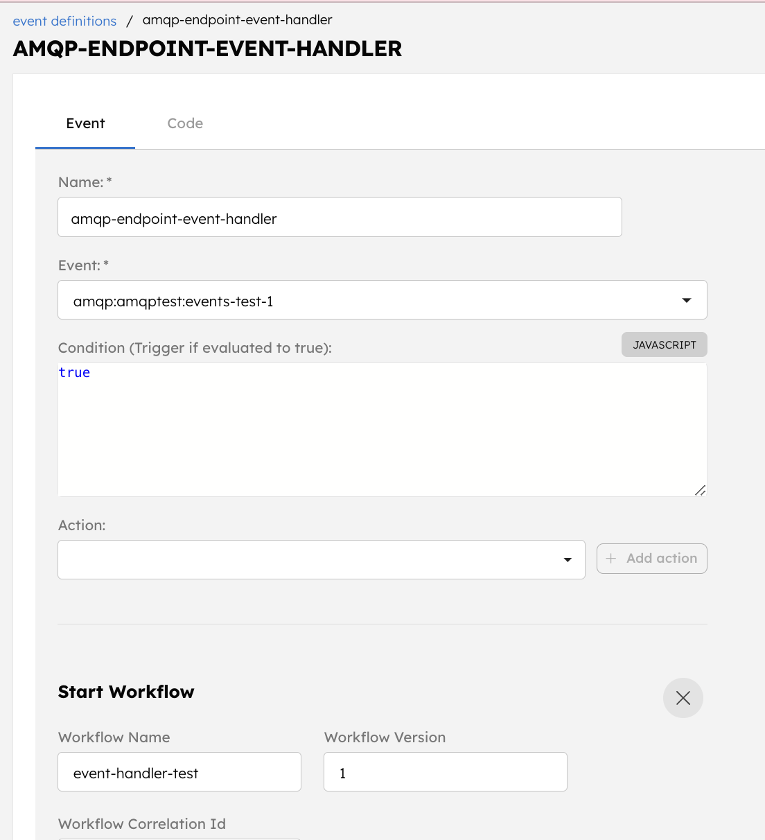 Configuring Event Handler for AMQP Integration