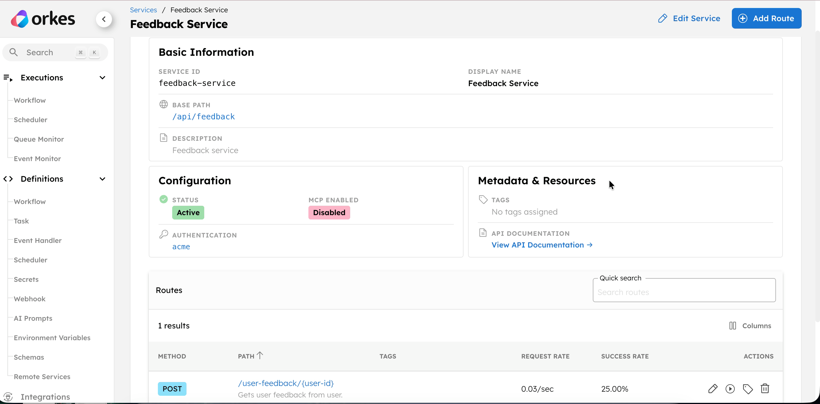 OpenAPI documentation of the service