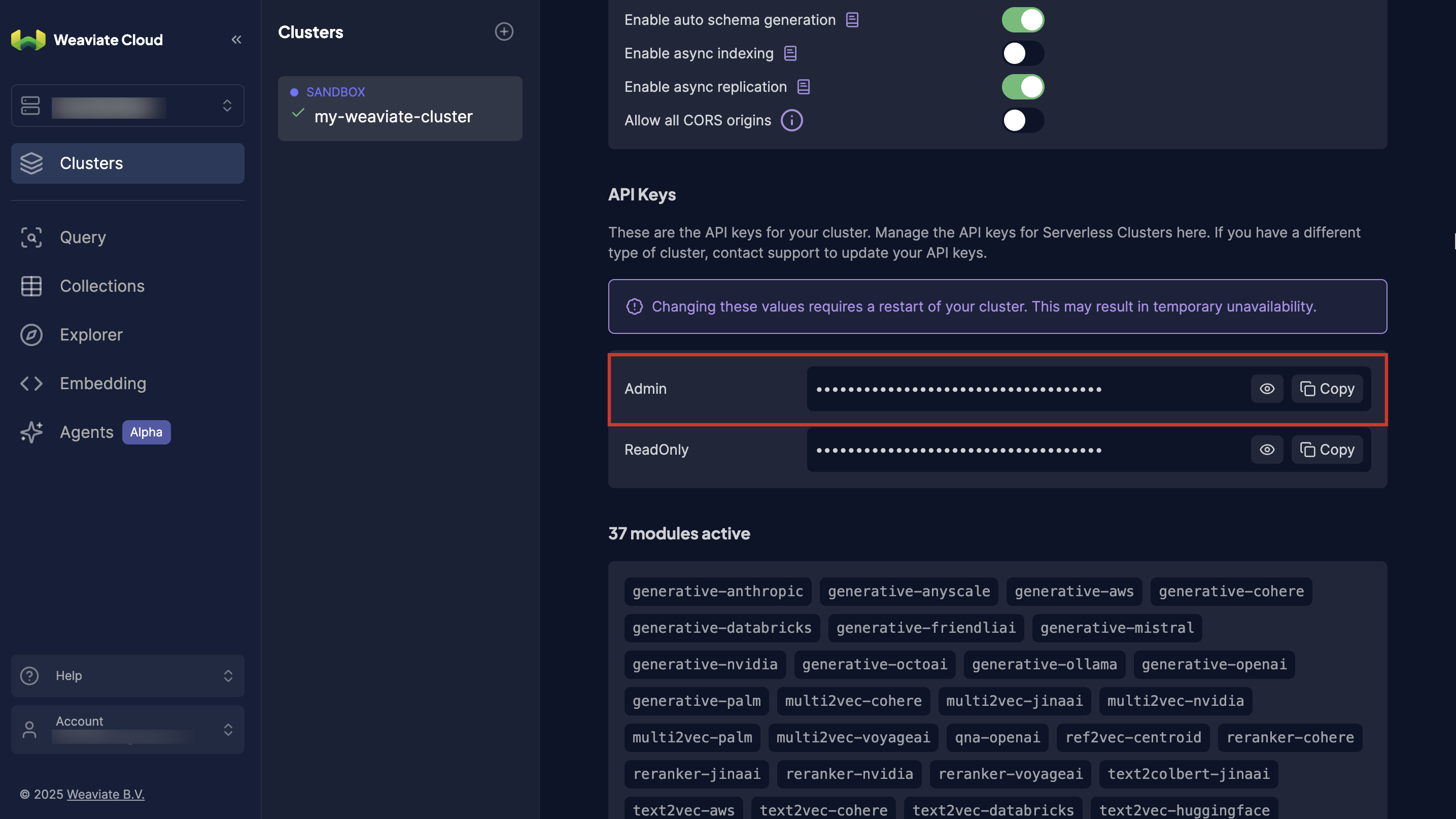 Get Weaviate API Key