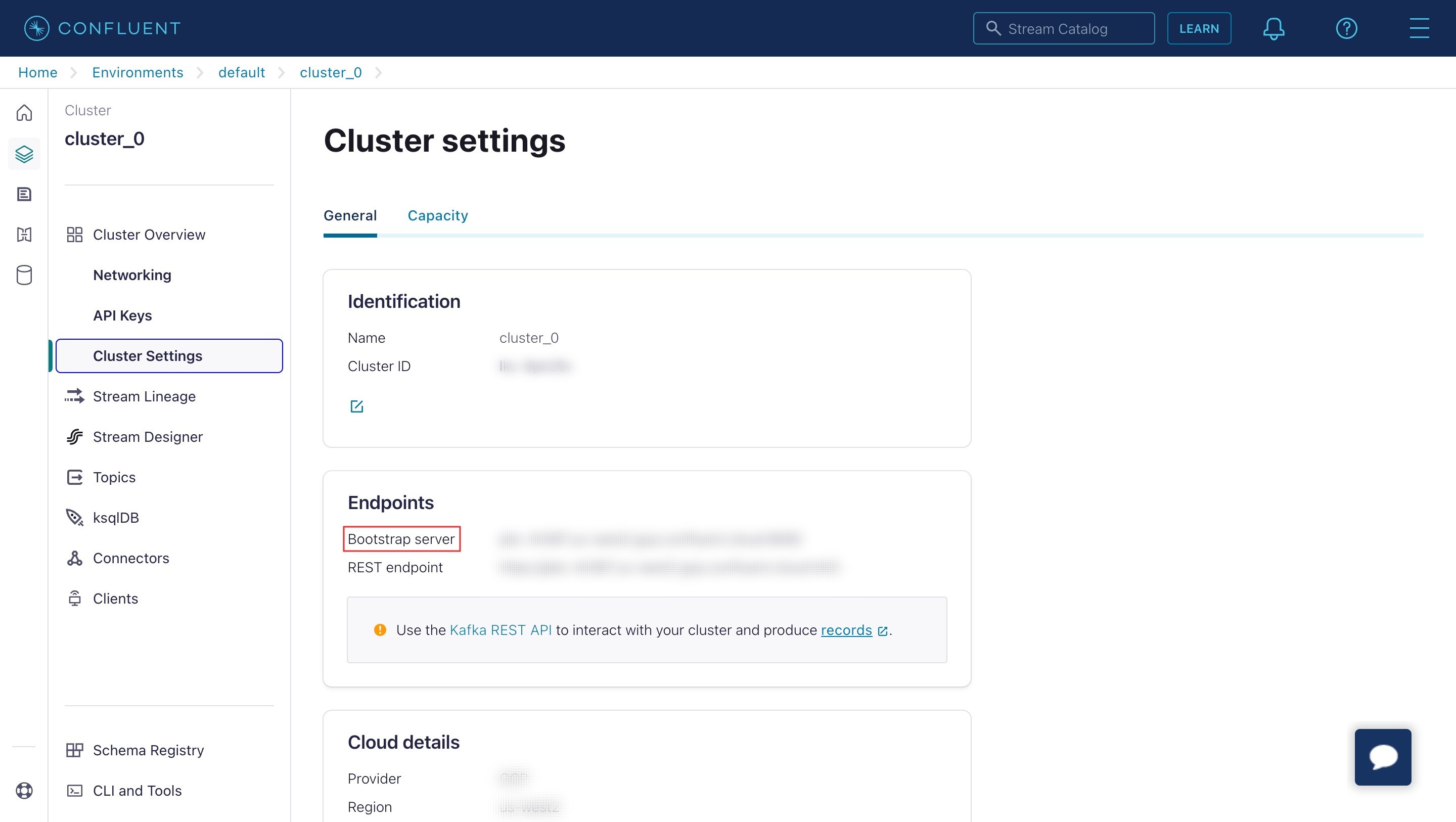 Getting Bootstrap token from Confluent Cloud