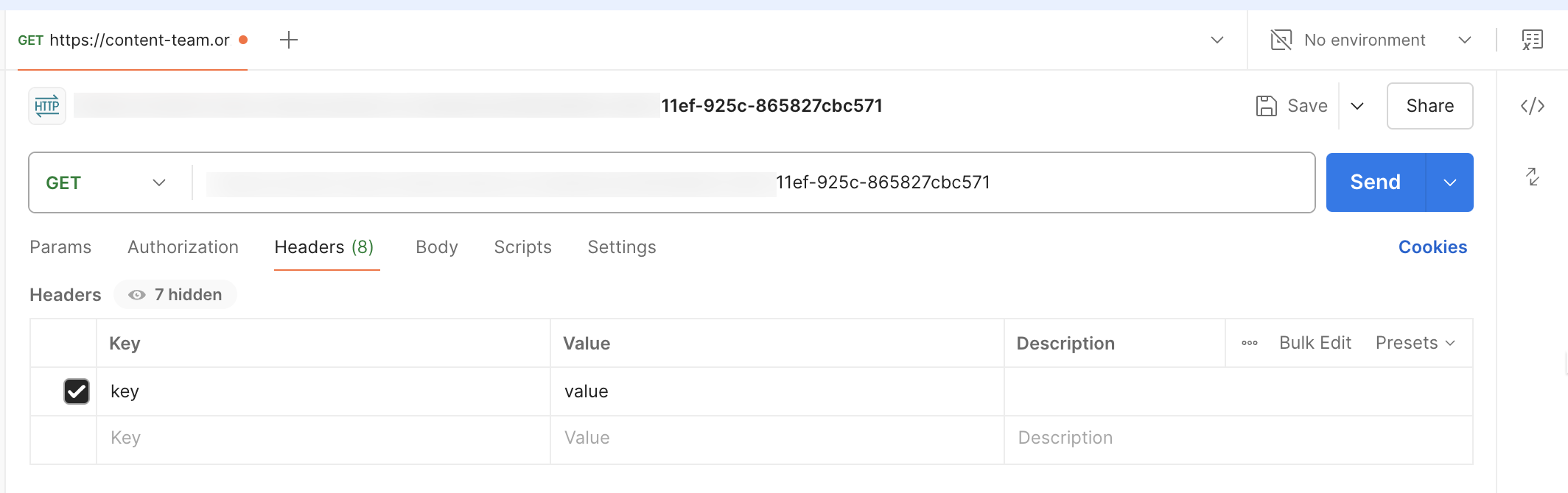 Configuring matching headers in Postman