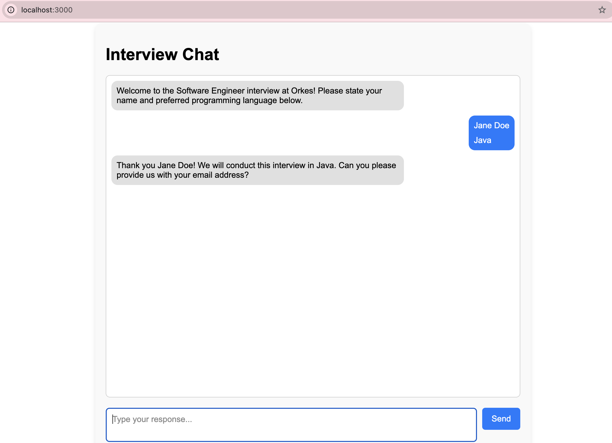 Agentic interview application UI