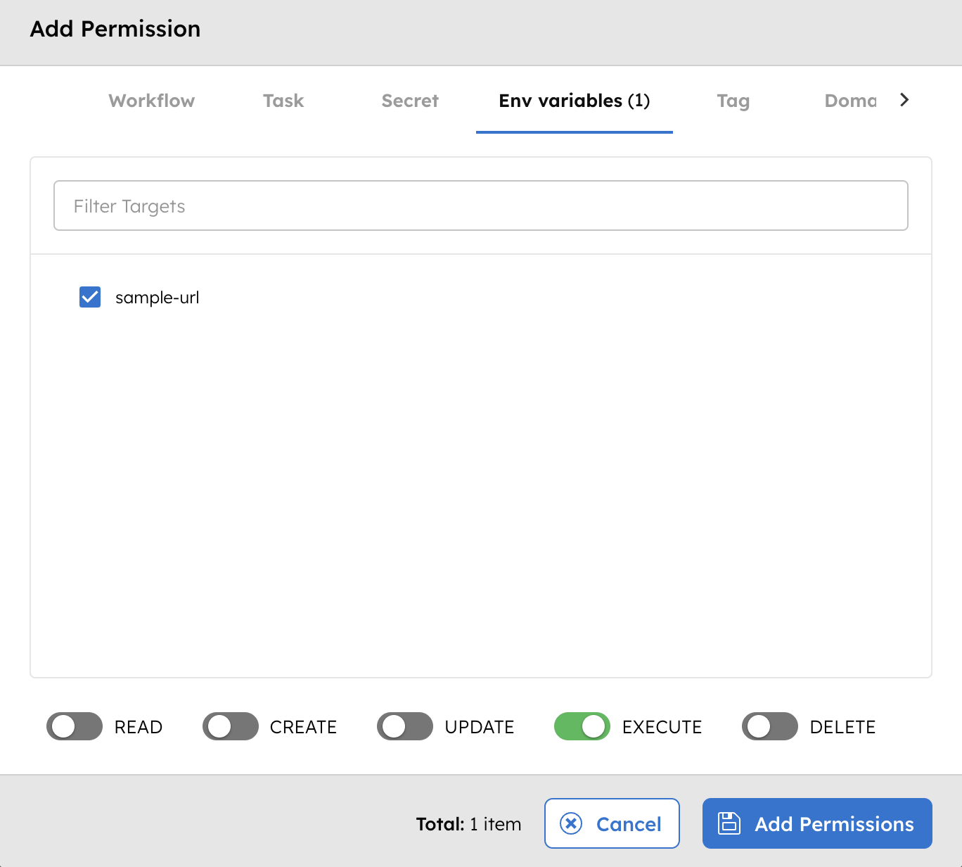 RBAC for environment variable