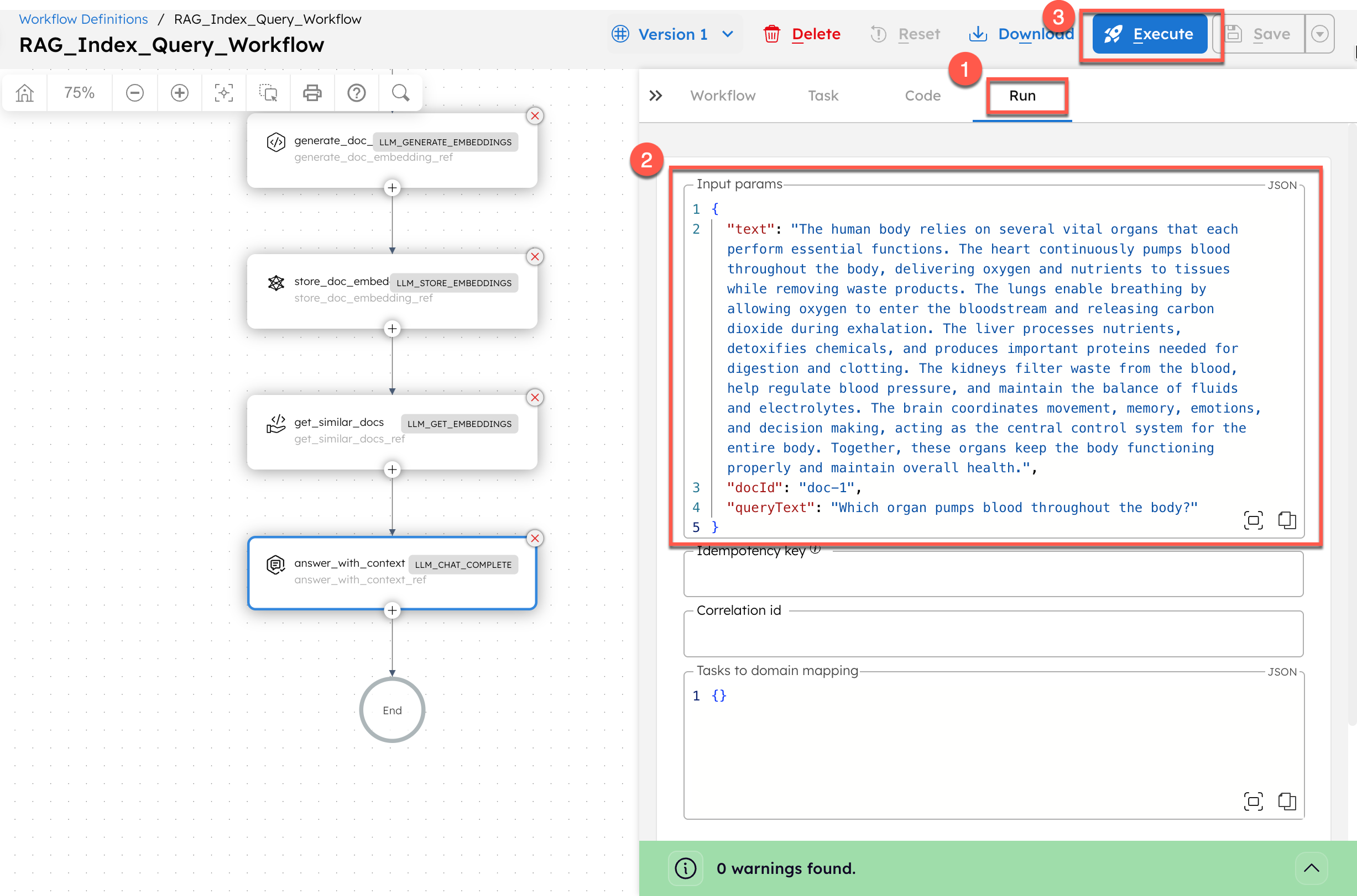 Running workflow from Conductor UI