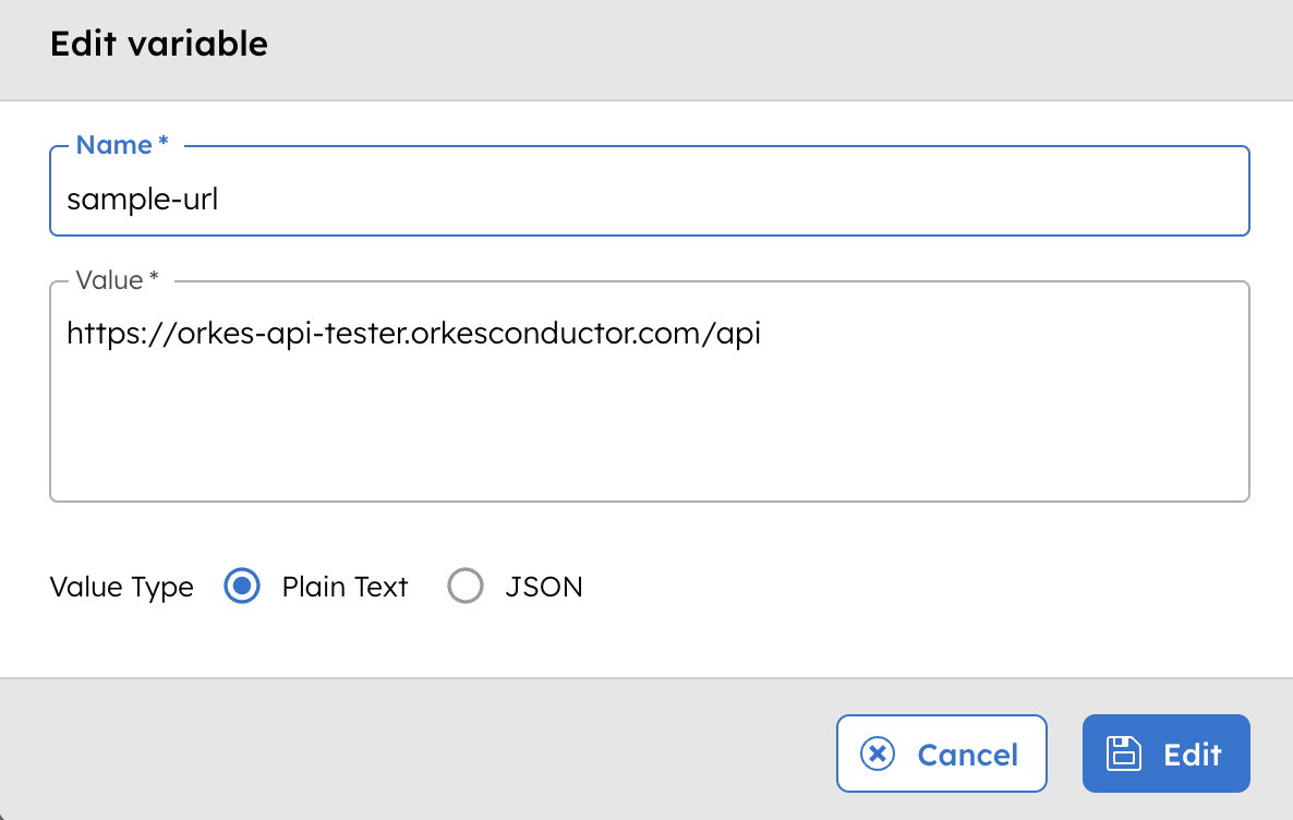 Sample environment variable