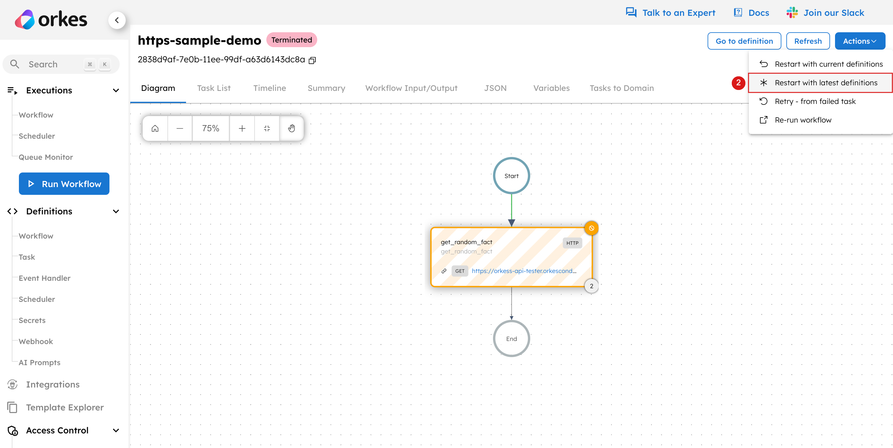 Step 1 - Restart with Latest Definitions