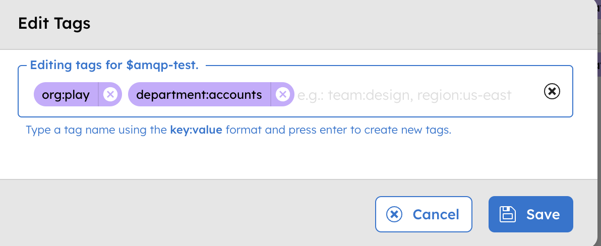 Adding/Editing tags in integrations