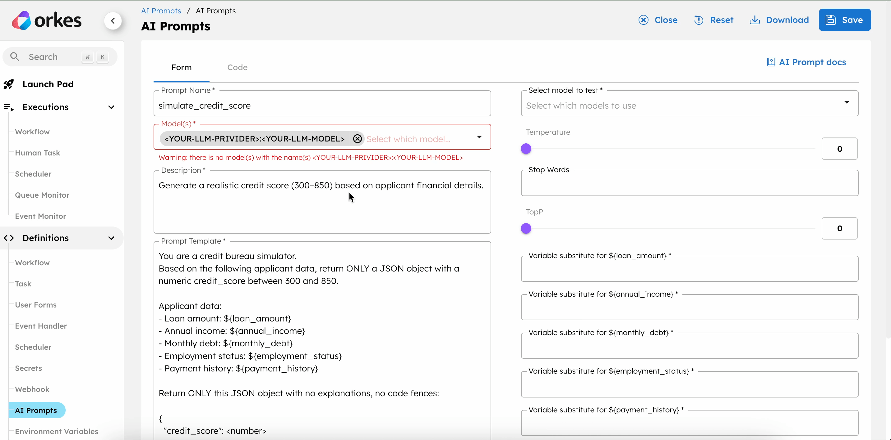 Updating ai prompt with the integrated model