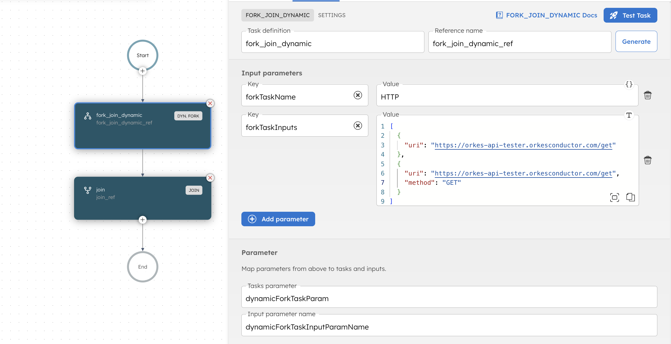 Screenshot of Dynamic Fork Task in Orkes Conductor