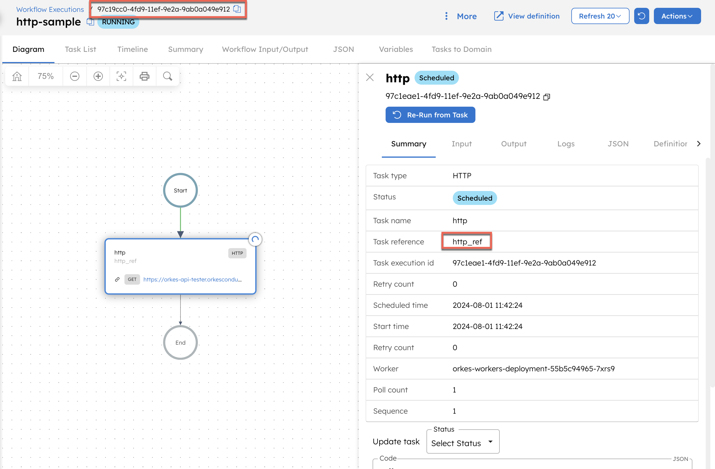 Workflow in running state