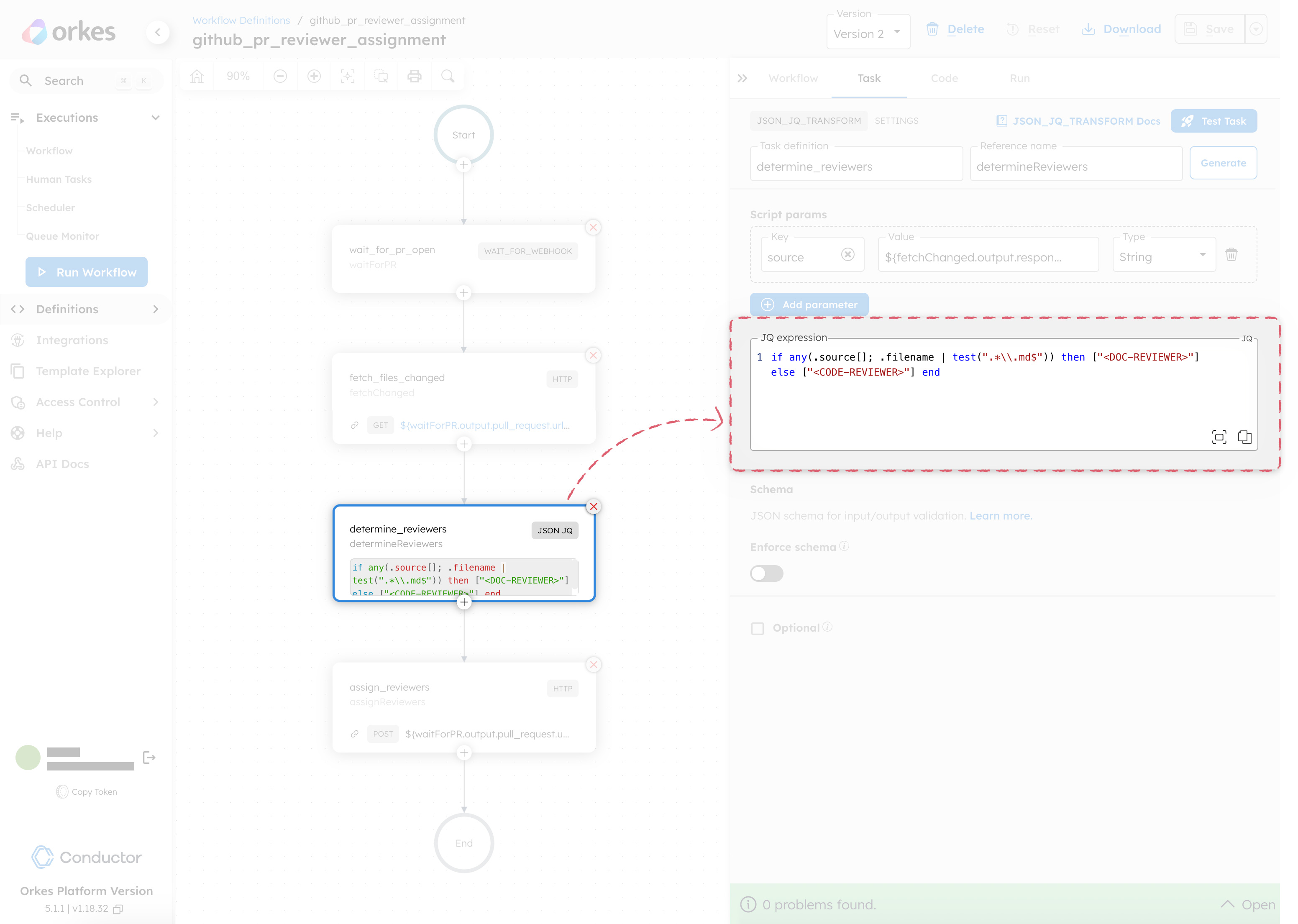 Updating reviewer details in the JSON JQ Transform task
