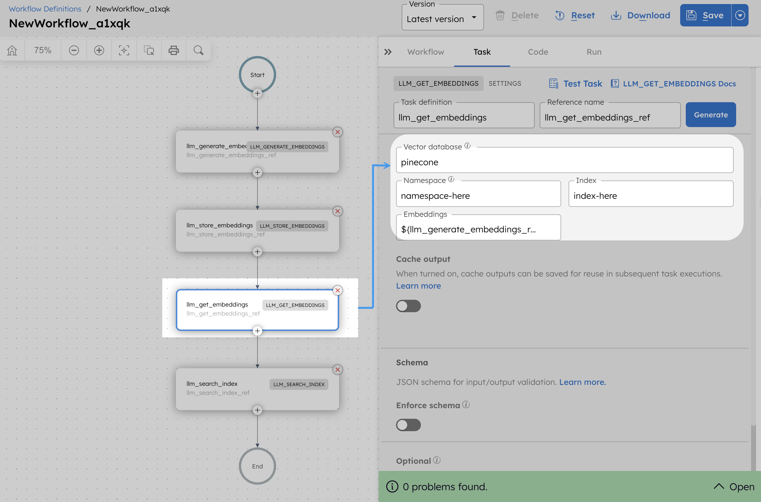 Using vector database integration in a Conductor workflow