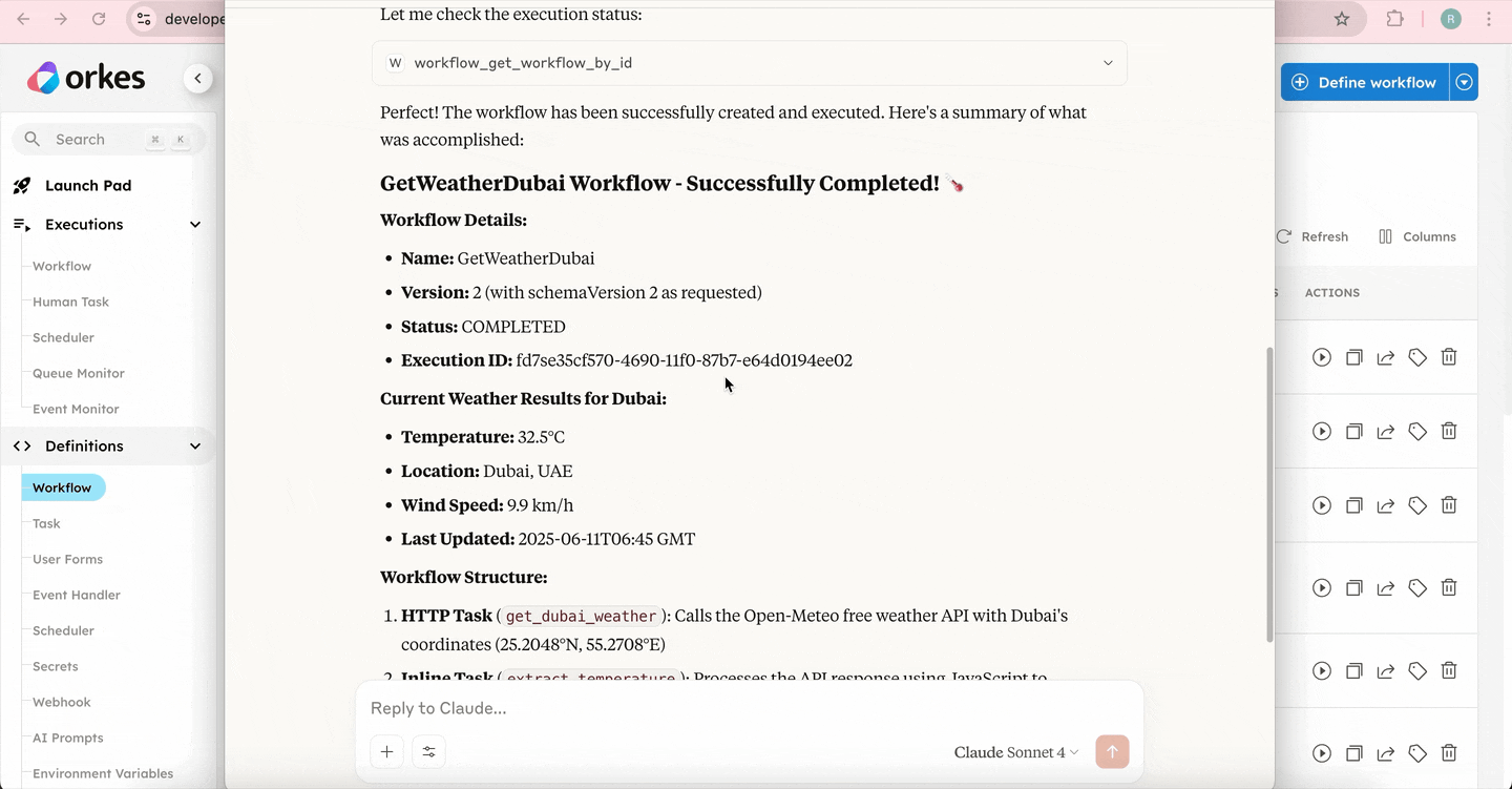 Verifying workflow executions ran by Claude