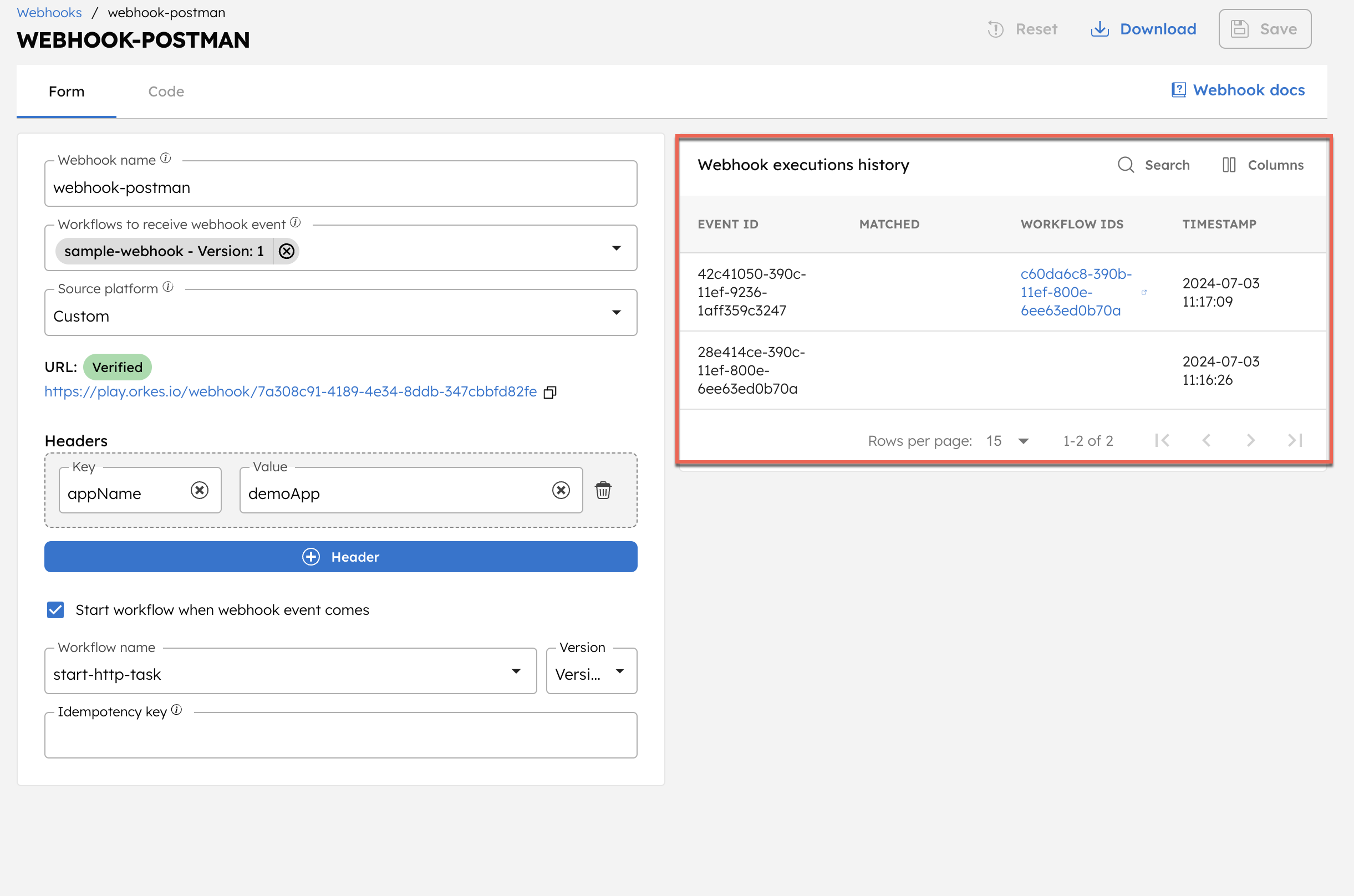 Verifying Webhook execution in Orkes Conductor