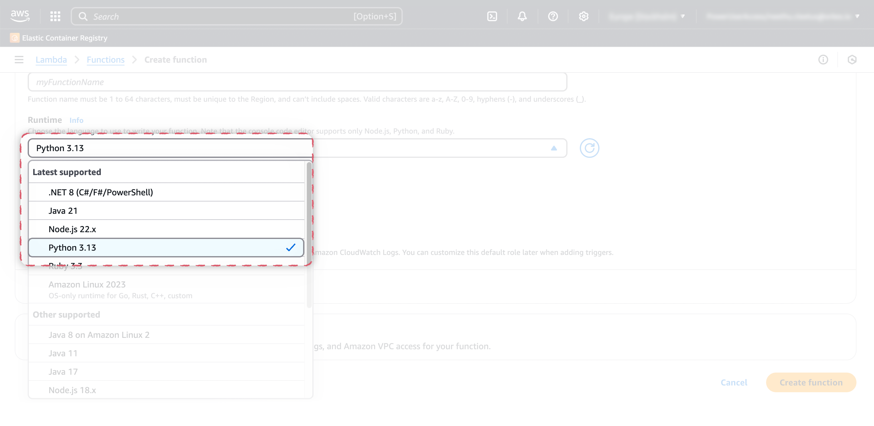 Creating a Lambda function in Python