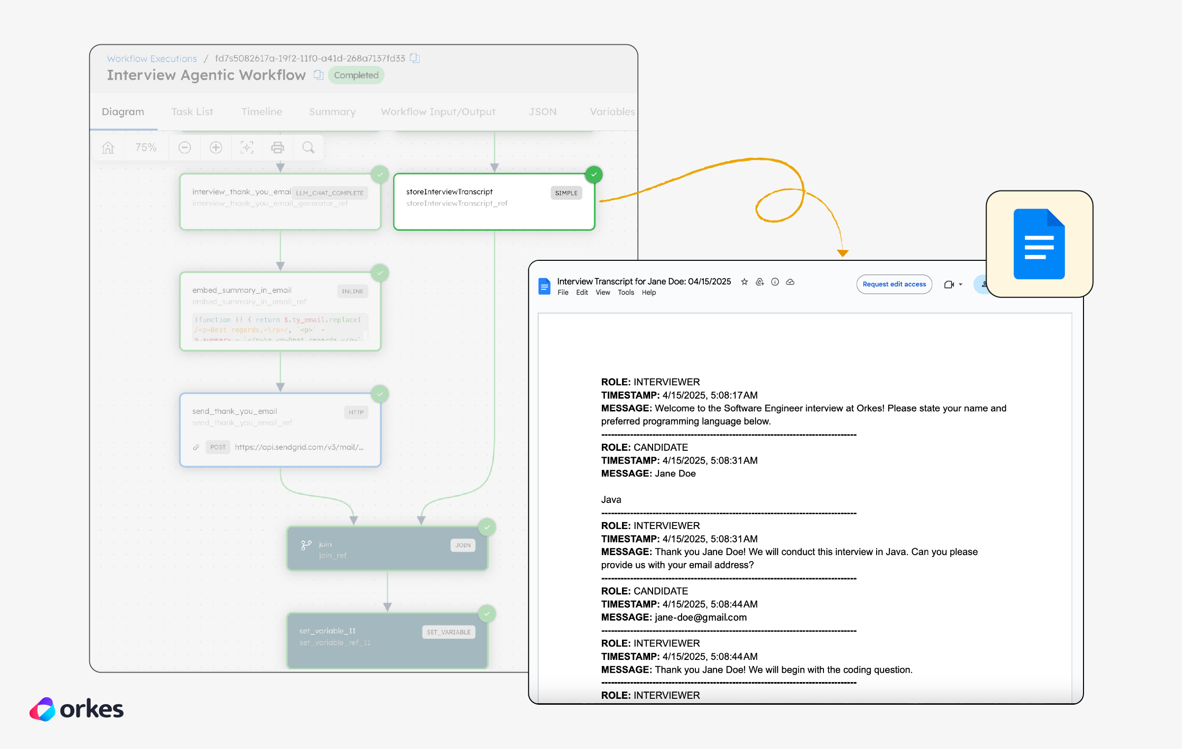 Interview transcript generated