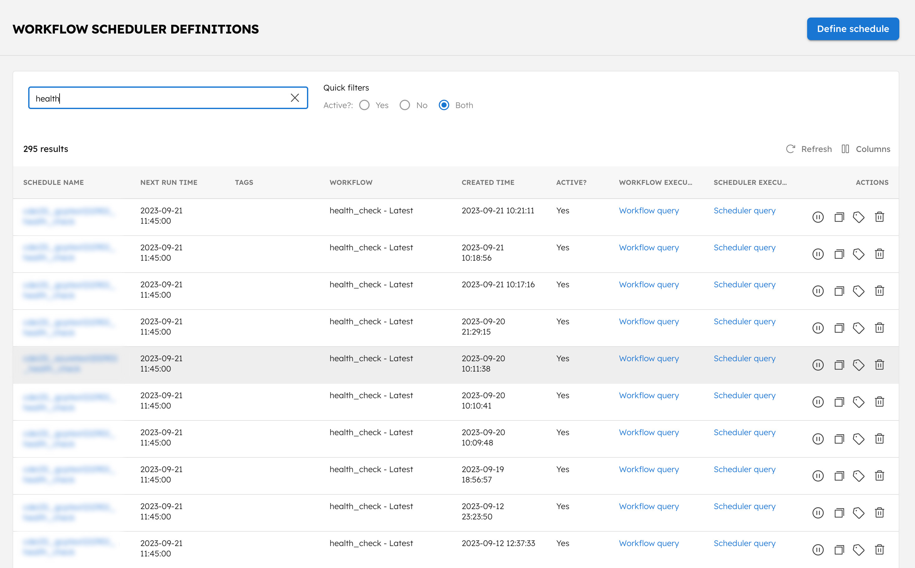 Scheduler for Health Check workflow