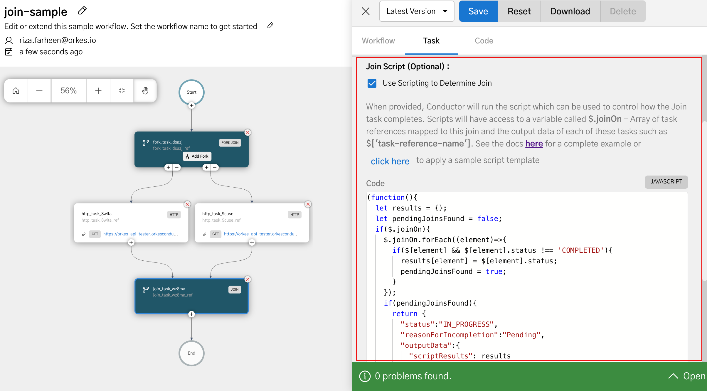 Join Script for Join task