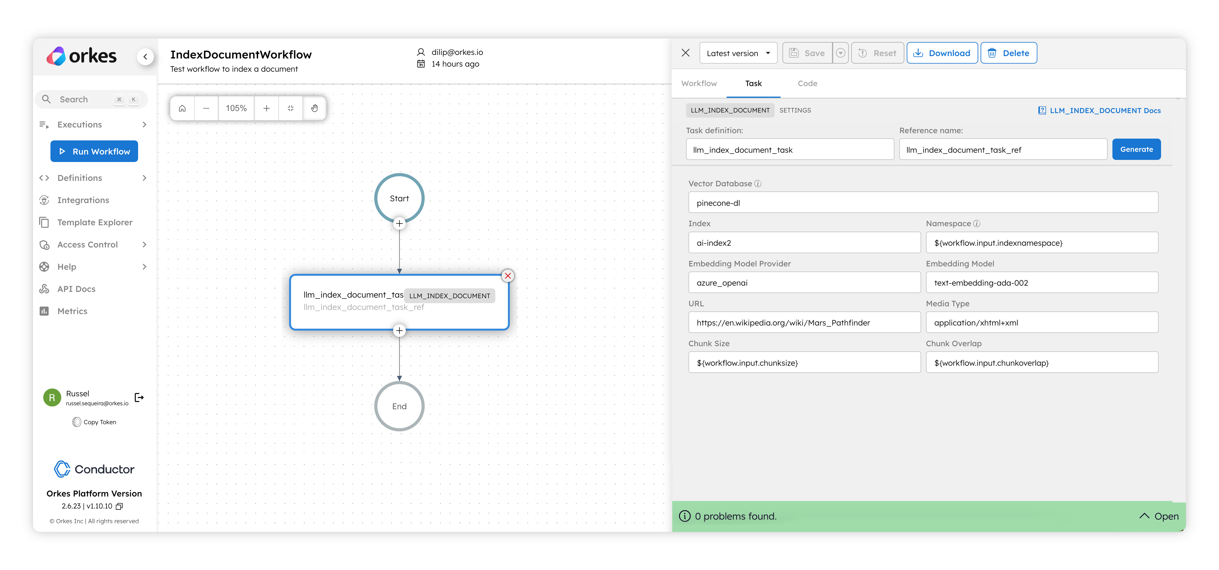 LLM Index Document Task