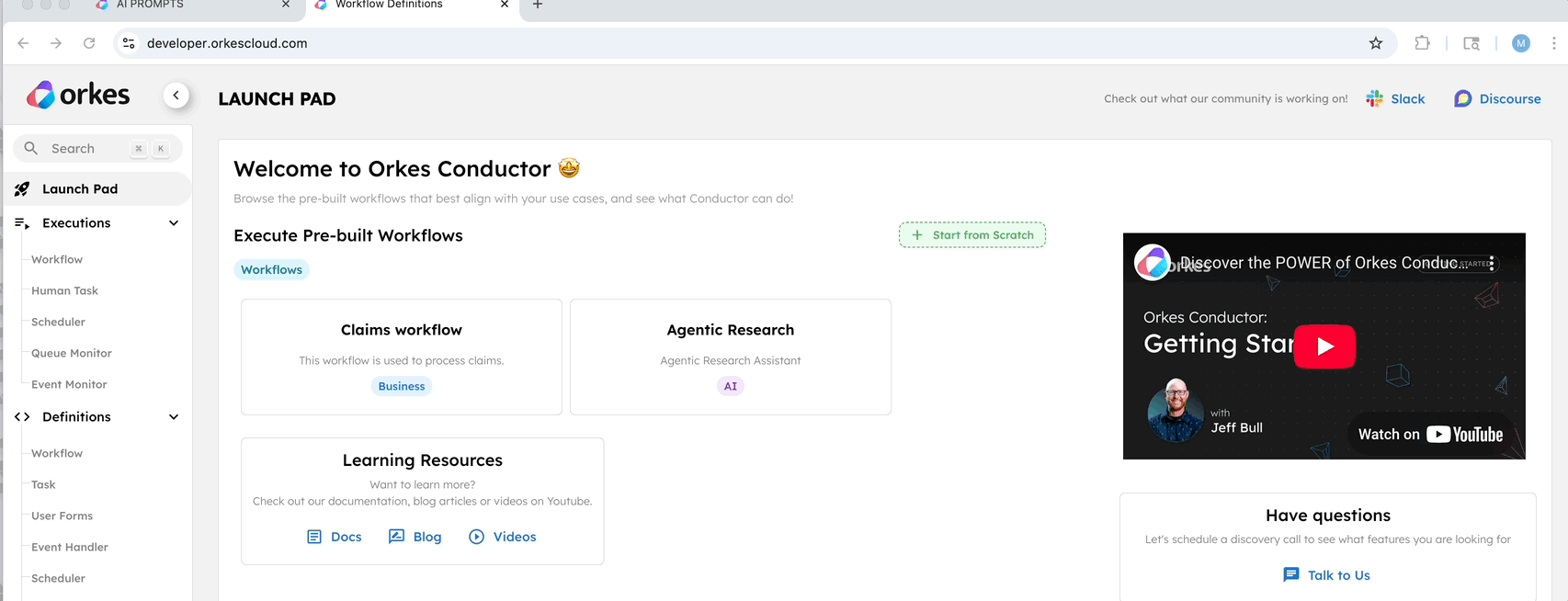 GIF of starting a new workflow through the From Scratch button and then naming the workflow.