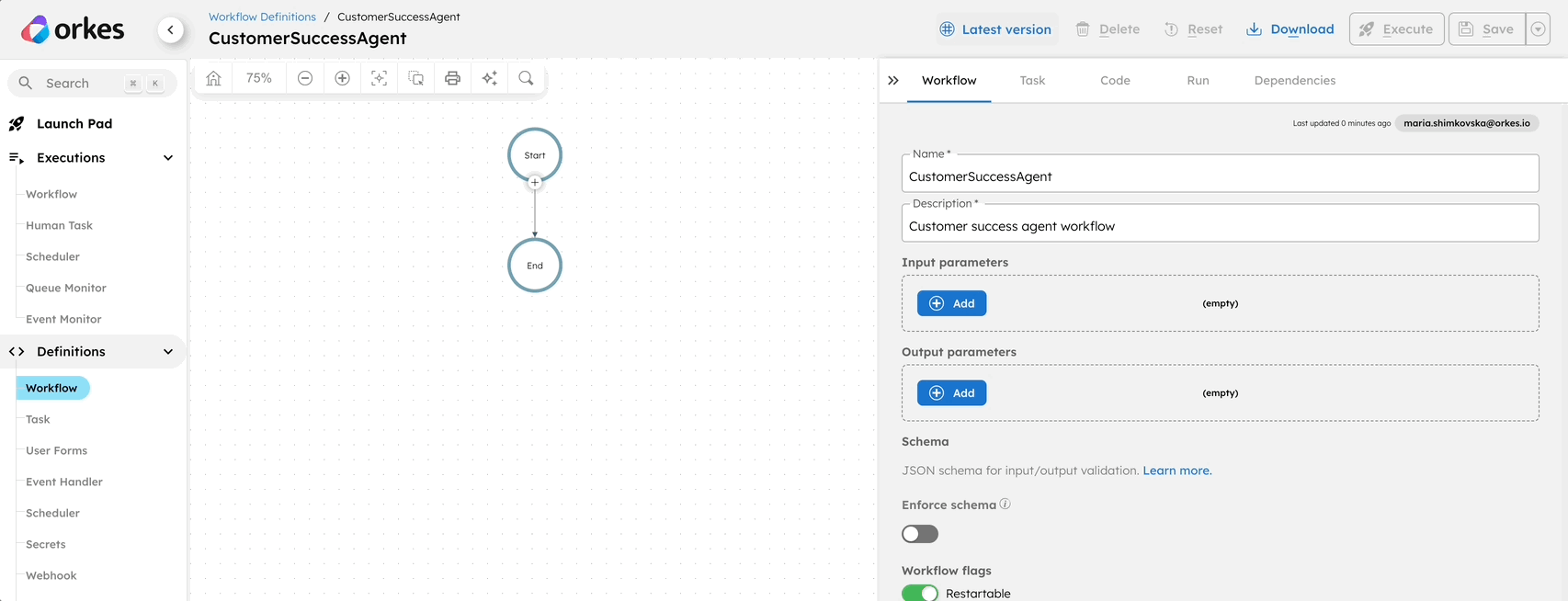 GIF of creating a new task