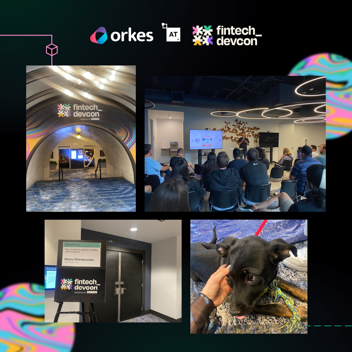 Blog cover showing a few photos from the fintech devcon conference.