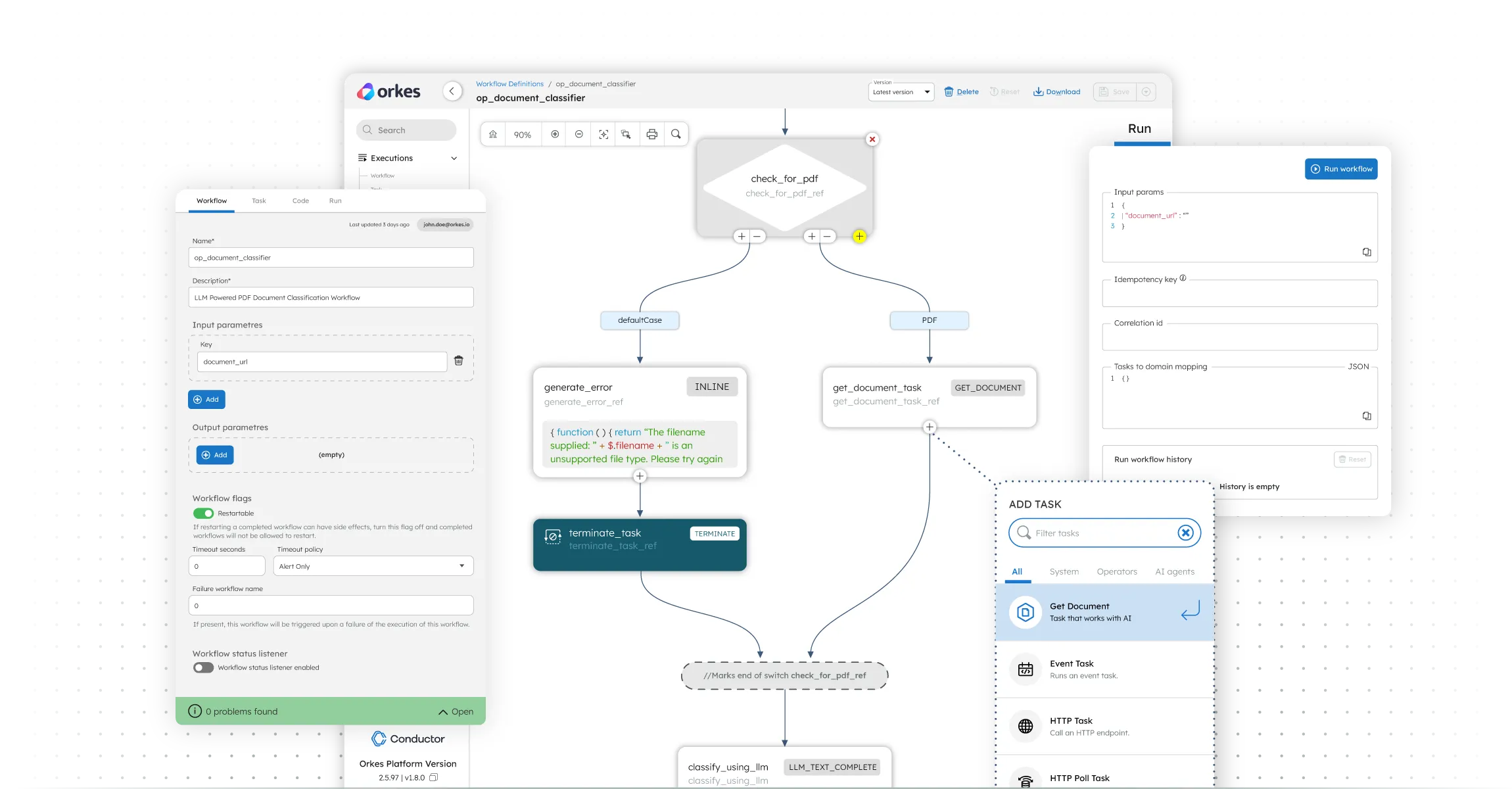 Orkes Conductor workflow orchestration UI