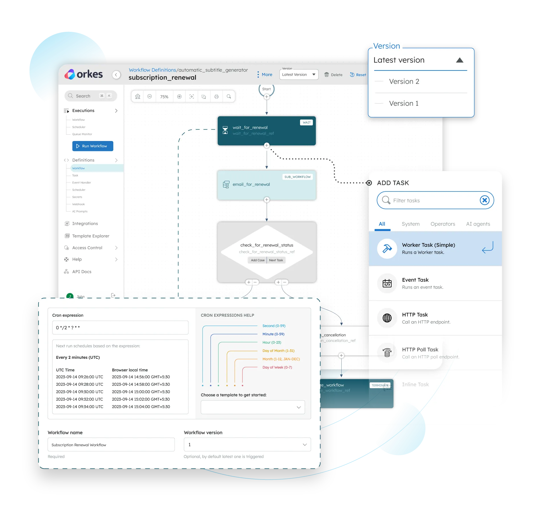 Orkes visual workflow editor