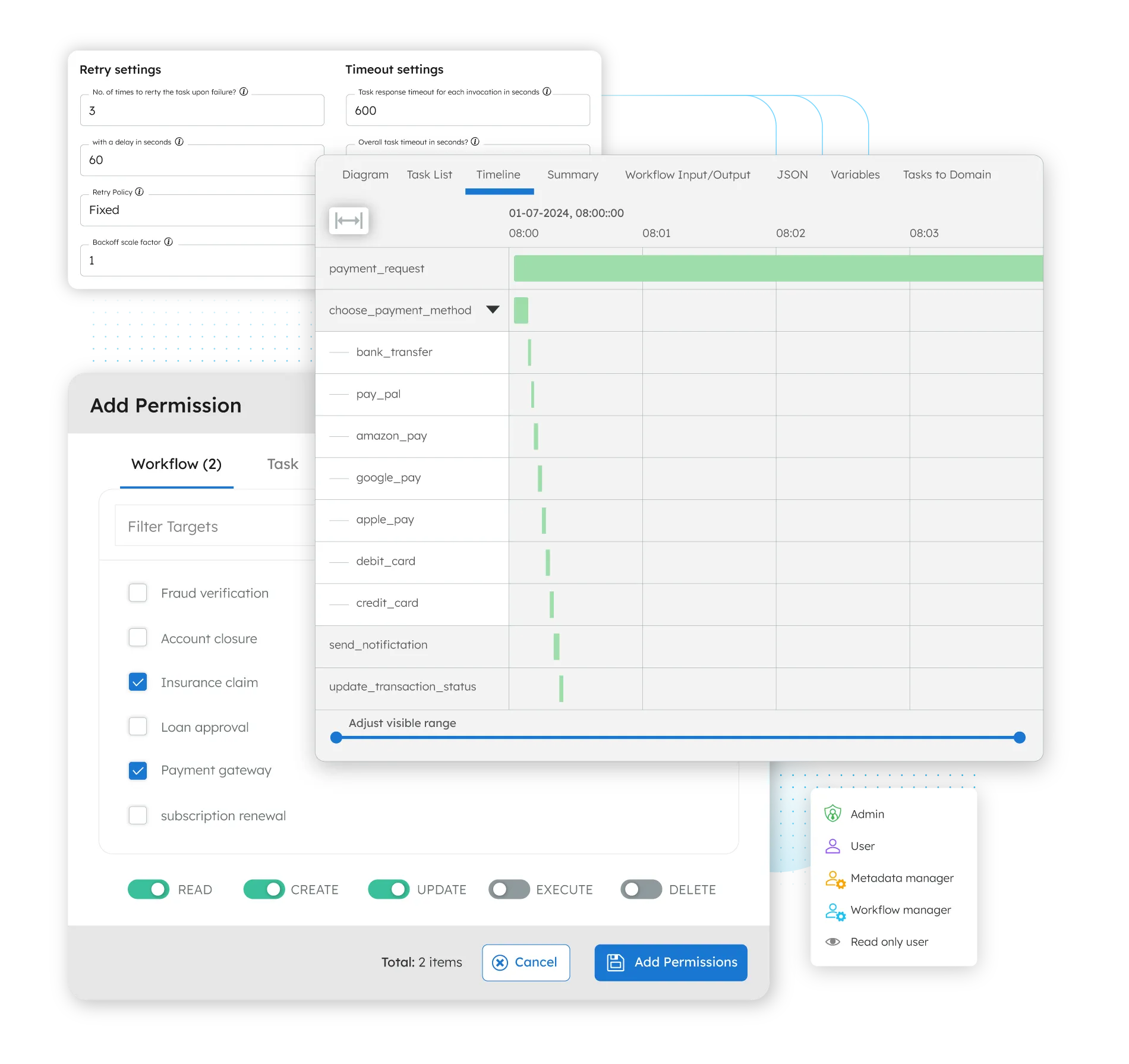 Orkes workflow metrics and task configuration