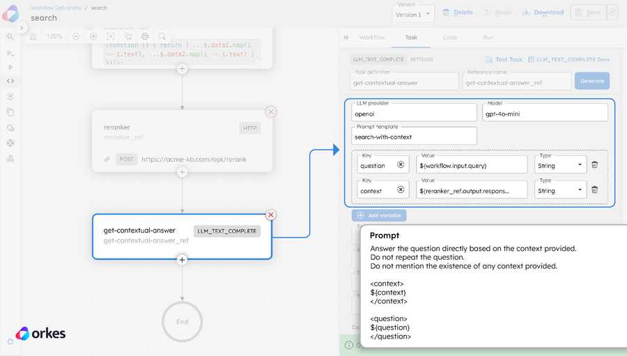 Screenshot of the Text Complete task in a Conductor workflow.