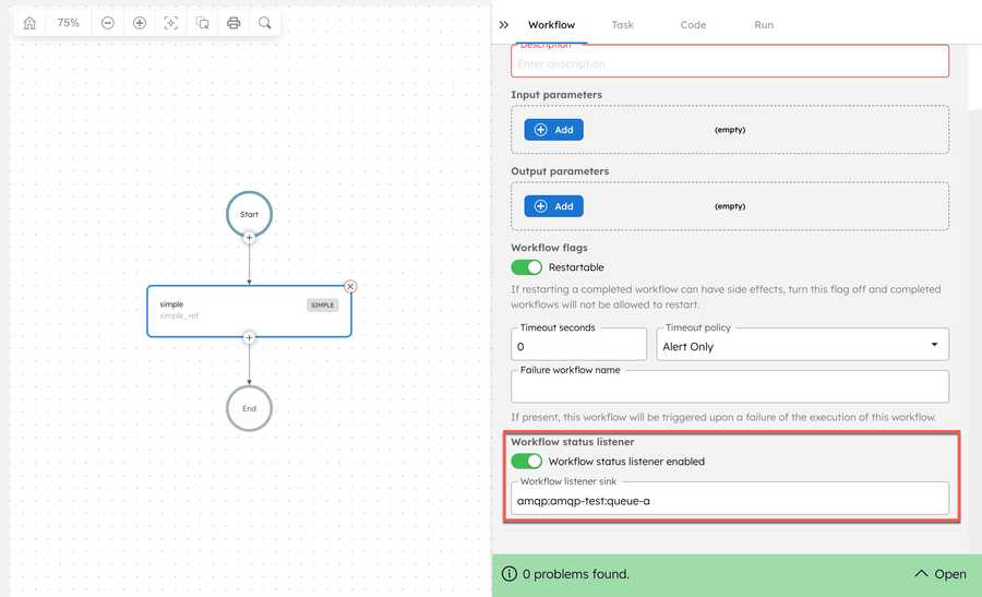 Enable workflow status listener from Conductor UI